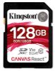  Зображення Модуль флеш-пам'яті Kingston 128GB SDXC Canvas React 100R/80W CL10 UHS-I U3 V30 A1 EAN: 740617275957 